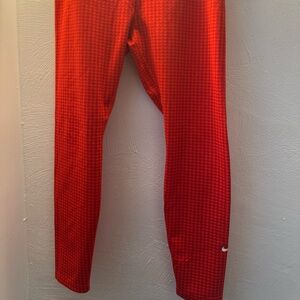Nike Red Ribbed Leggings